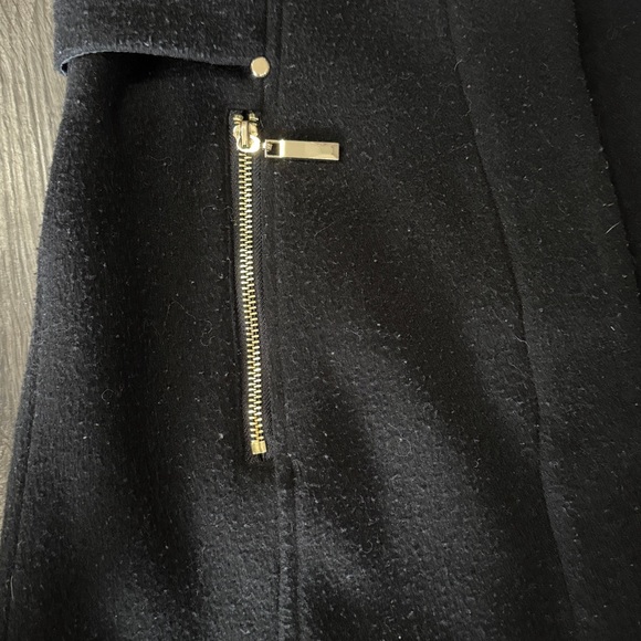 DETAILS INT Black Lined Trench Coat Gold Toned Buttons and Zipper Size XSmall - Picture 16 of 16